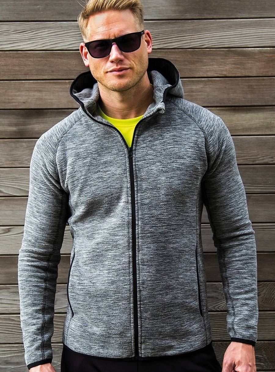 Sportowa męska bluza polarowa z dwuwarstwowym kapturem