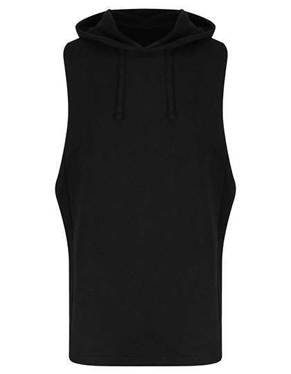 Sportowy bezrękawnik z kapturem z materiału odprowadzającego wilgoć