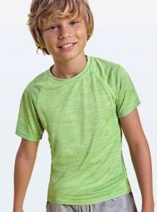Sportowy T-shirt dziecięcy szybkoschnący w melanżowej kolorystyce