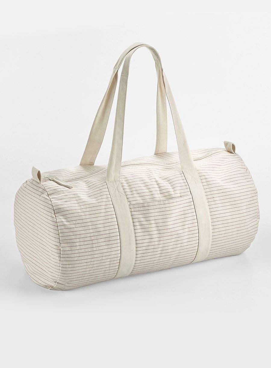 Striped Organic Cotton Barrel Bag