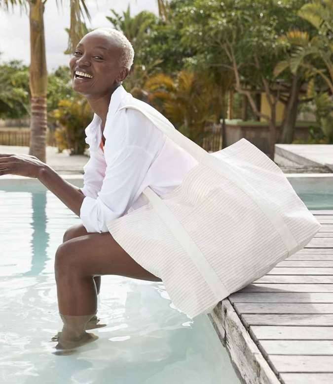 Striped Organic Cotton Shopper