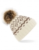 Stylowa czapka zimowa z pomponem imitującym futerko