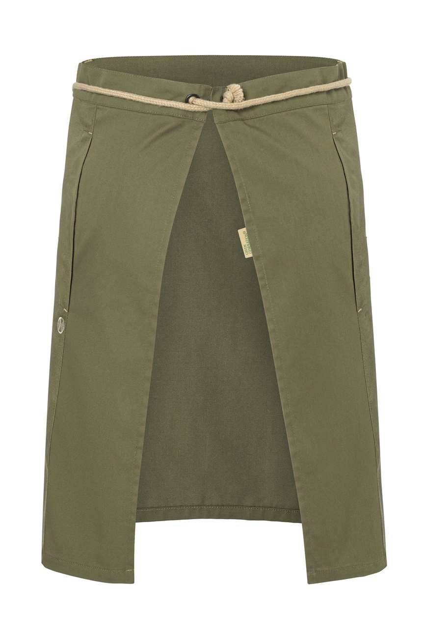 Stylowa zapaska kelnerska z upięciem wykonanym ze sznurka