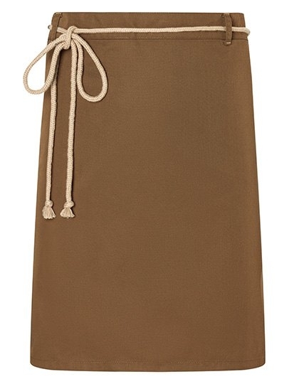 Stylowa zapaska kelnerska z upięciem wykonanym ze sznurka