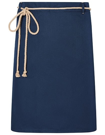 Stylowa zapaska kelnerska z upięciem wykonanym ze sznurka