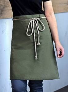 Stylowa zapaska kelnerska z upięciem wykonanym ze sznurka