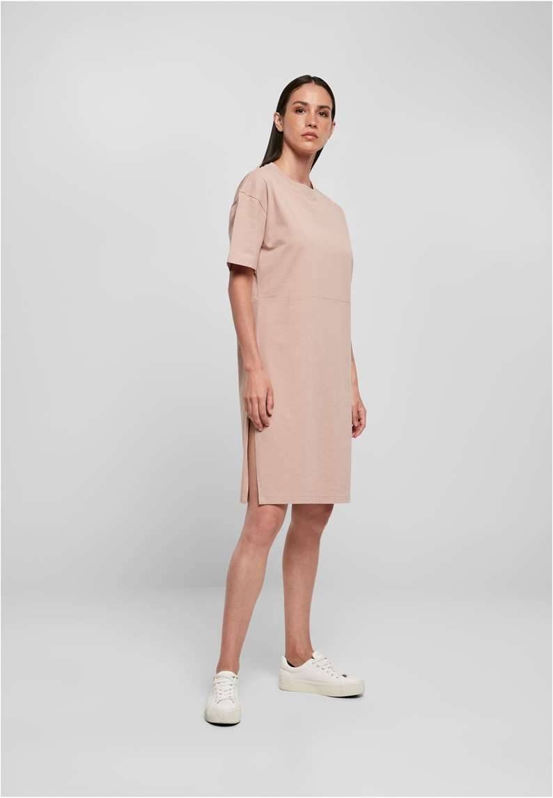 Sukienka z bawełny organicznej z bocznym rozcięciem, fason oversized