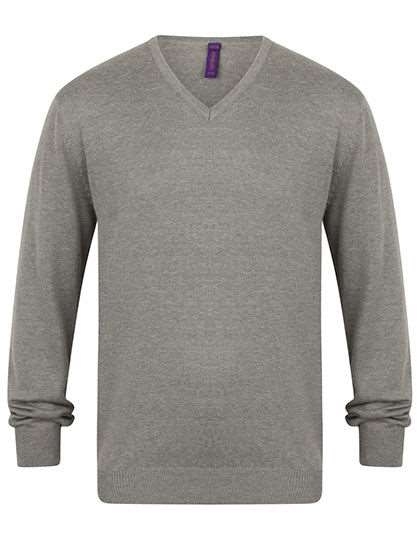 Sweter męski Henbury z dekoltem typu V-neck