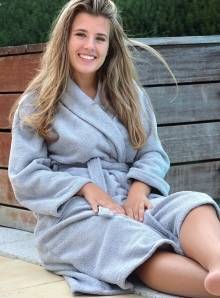 Szlafrok kąpielowy z kołnierzem szalowym