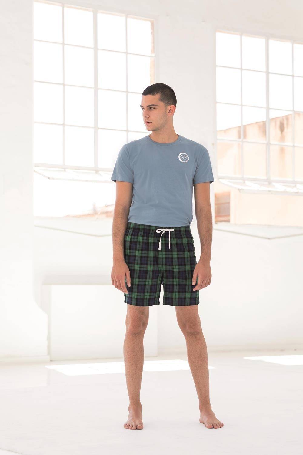 Szorty męskie o wzorze szkockiej kraty