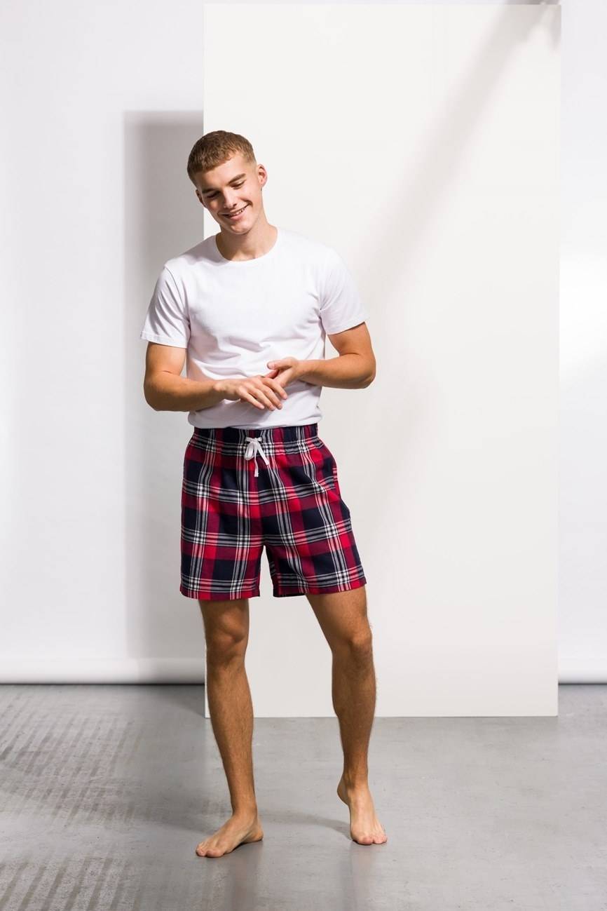 Szorty męskie o wzorze szkockiej kraty