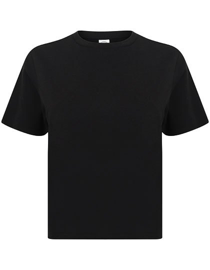 T-shirt damski o krótkim i swobodnym kroju