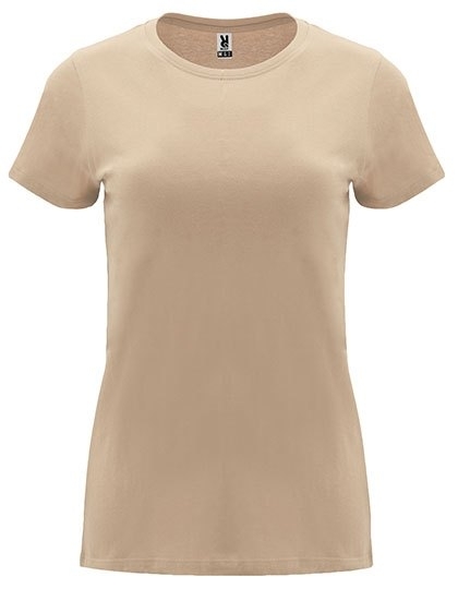 T-shirt damski o zwężanym kroju z odrywaną metką