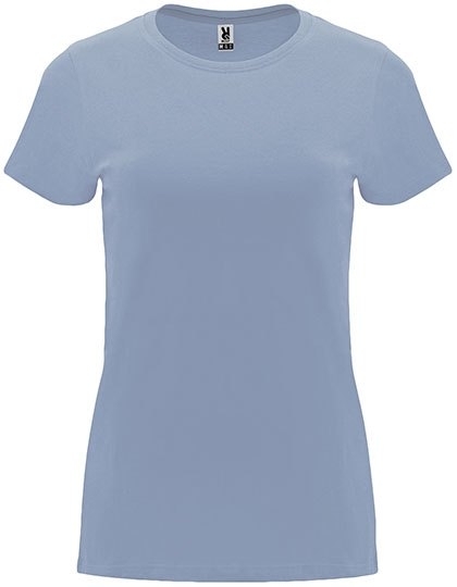 T-shirt damski o zwężanym kroju z odrywaną metką