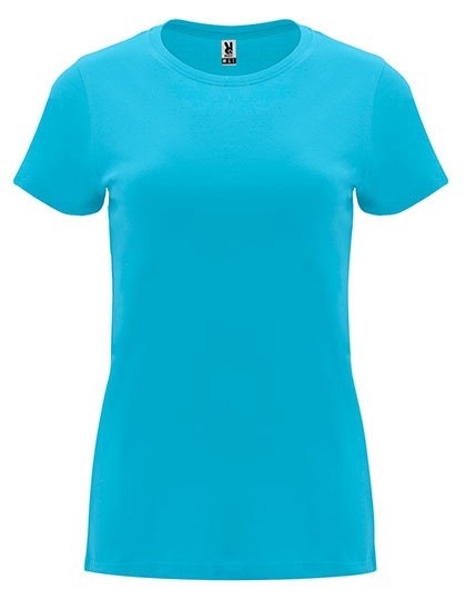 T-shirt damski o zwężanym kroju z odrywaną metką