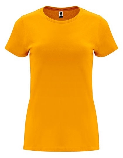 T-shirt damski o zwężanym kroju z odrywaną metką