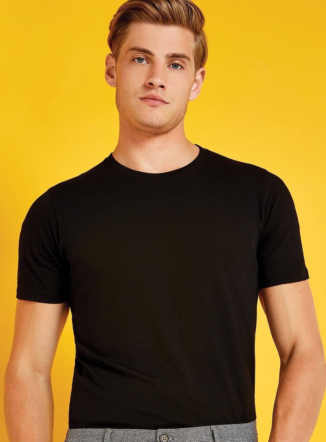 T-shirt męski Kustom Kit z prążkowanym dekoltem