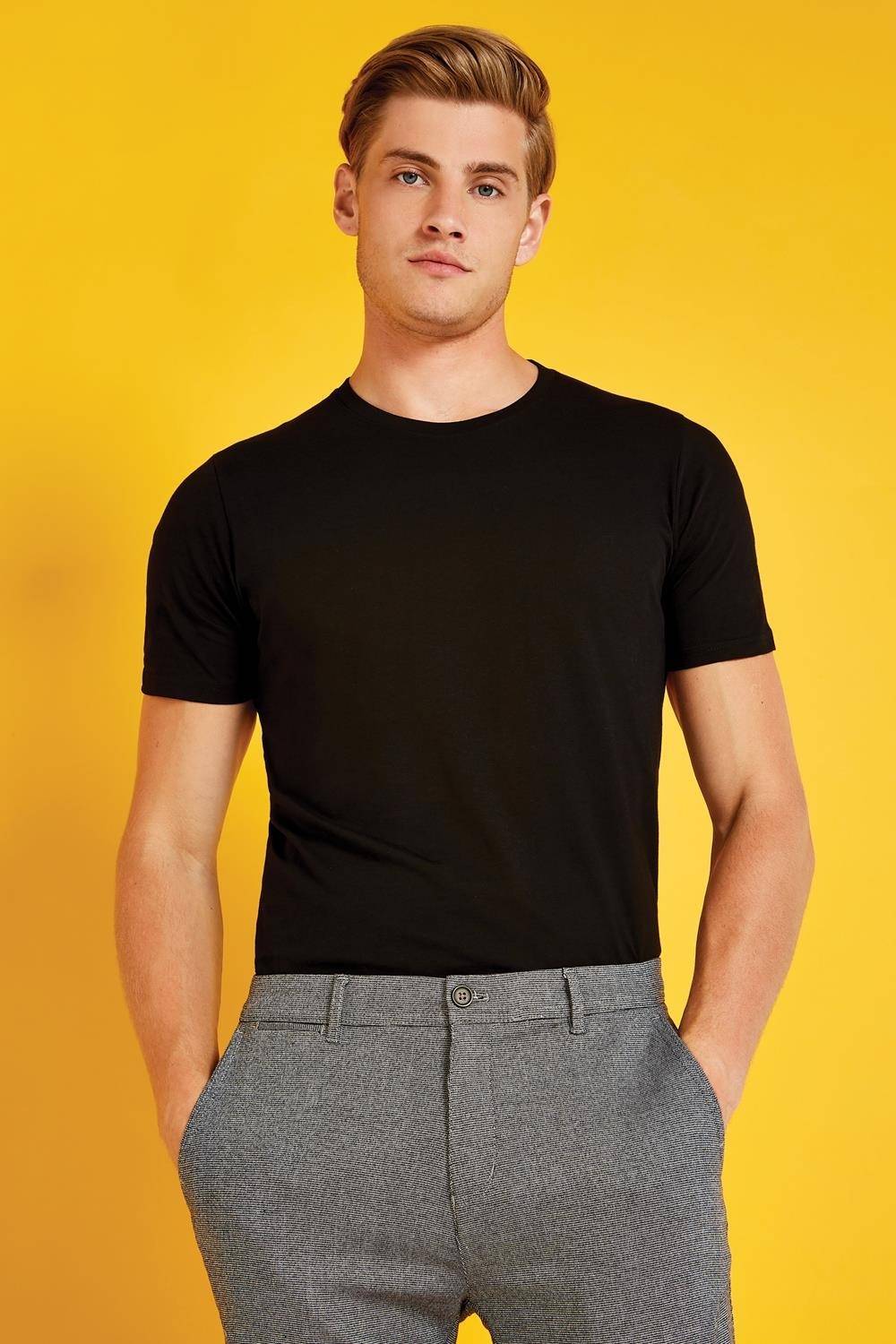 T-shirt męski Kustom Kit z prążkowanym dekoltem