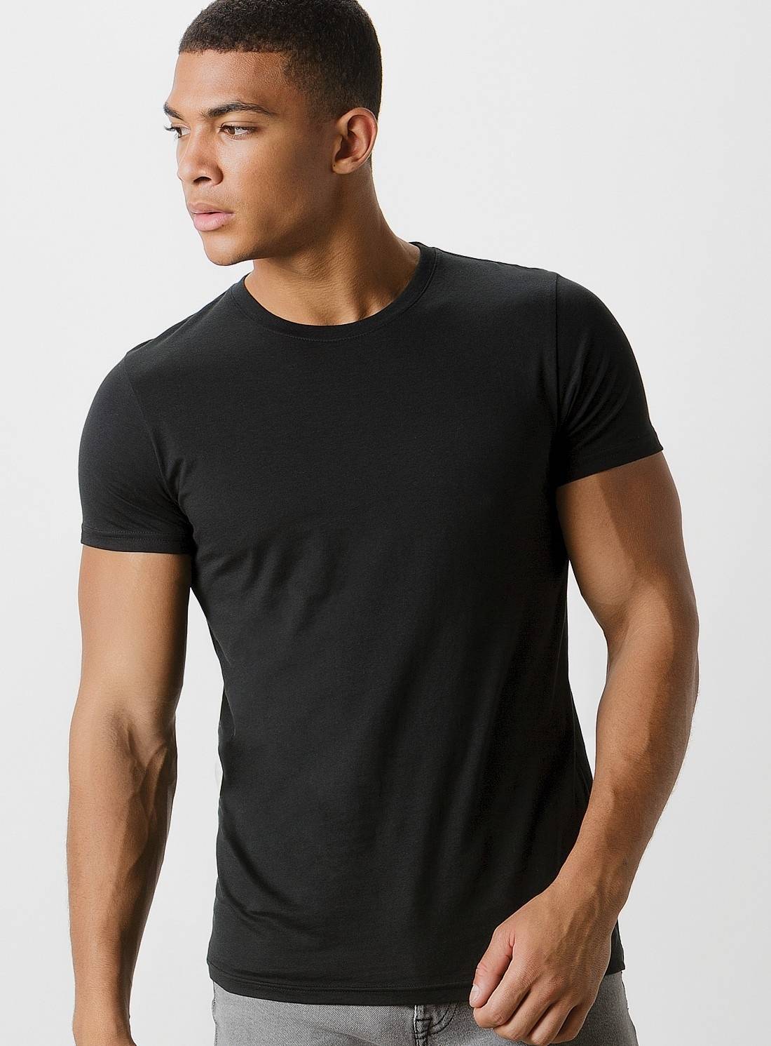 T-shirt męski Kustom Kit z prążkowanym dekoltem