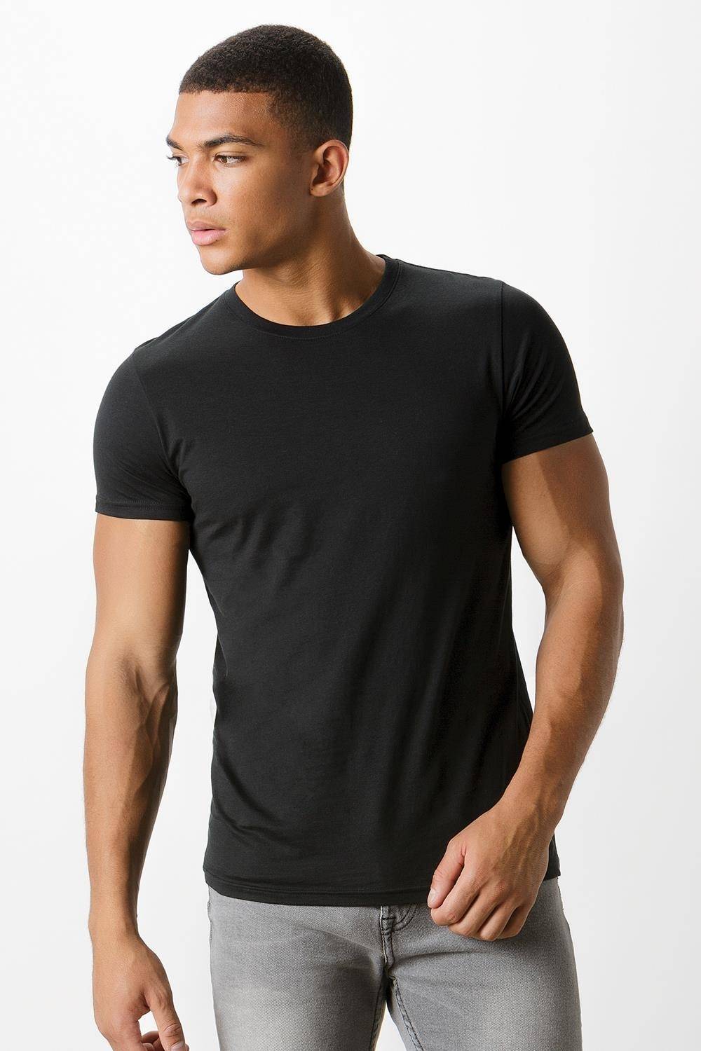 T-shirt męski Kustom Kit z prążkowanym dekoltem