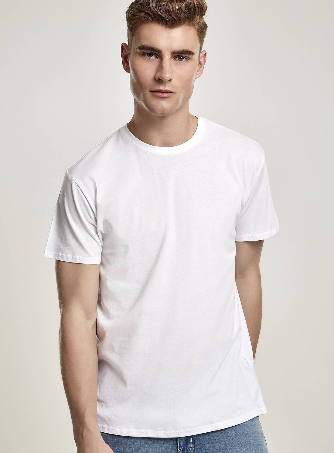 T-shirt męski z okrągłym dekoltem bez metki producenta