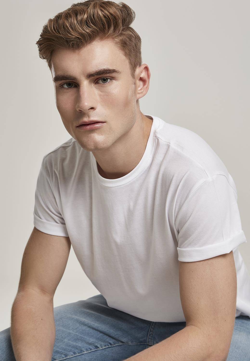 T-shirt męski z okrągłym dekoltem bez metki producenta