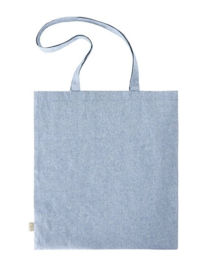 Torba na zakupy z długimi uchwytami z materiału pochodzącego z recyklingu