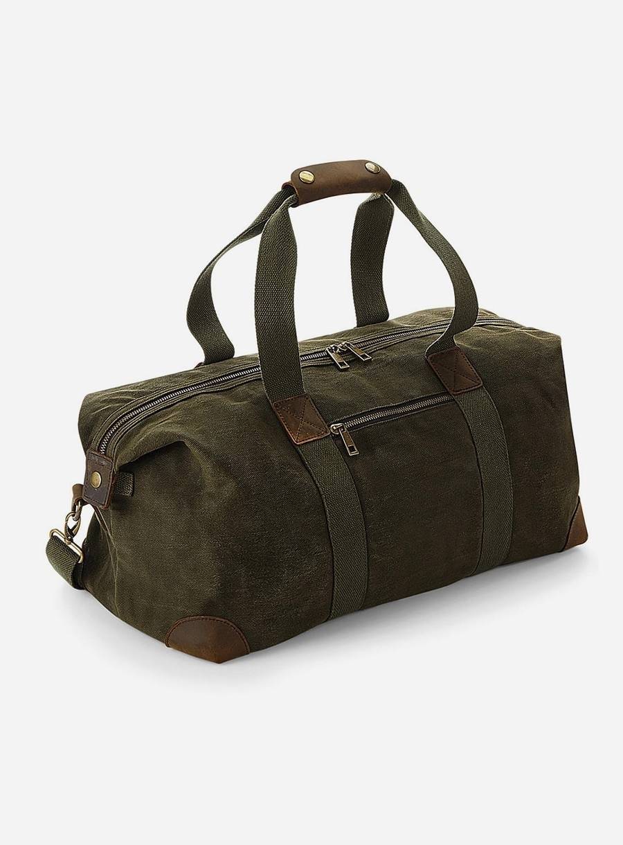 Torba podróżna Canvas ze skórzanymi detalami
