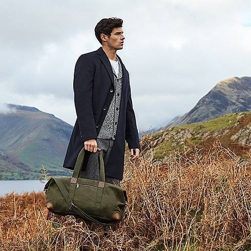 Torba podróżna Canvas ze skórzanymi detalami