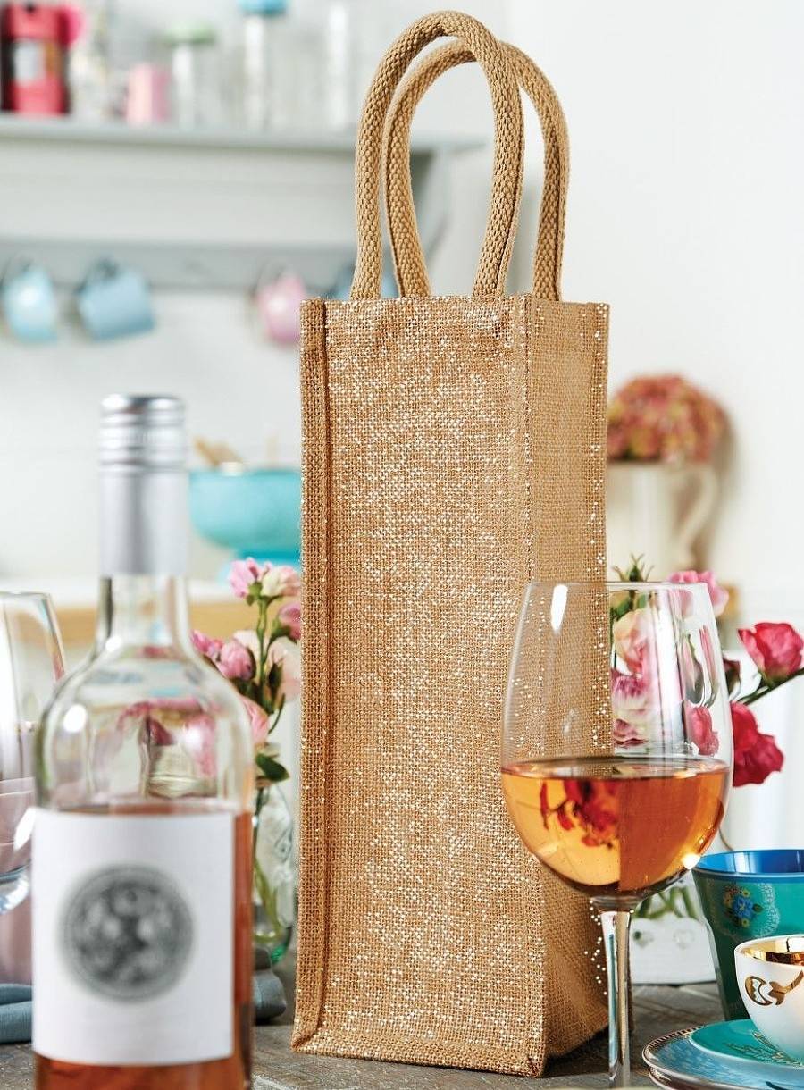Torba prezentowa z juty na butelki