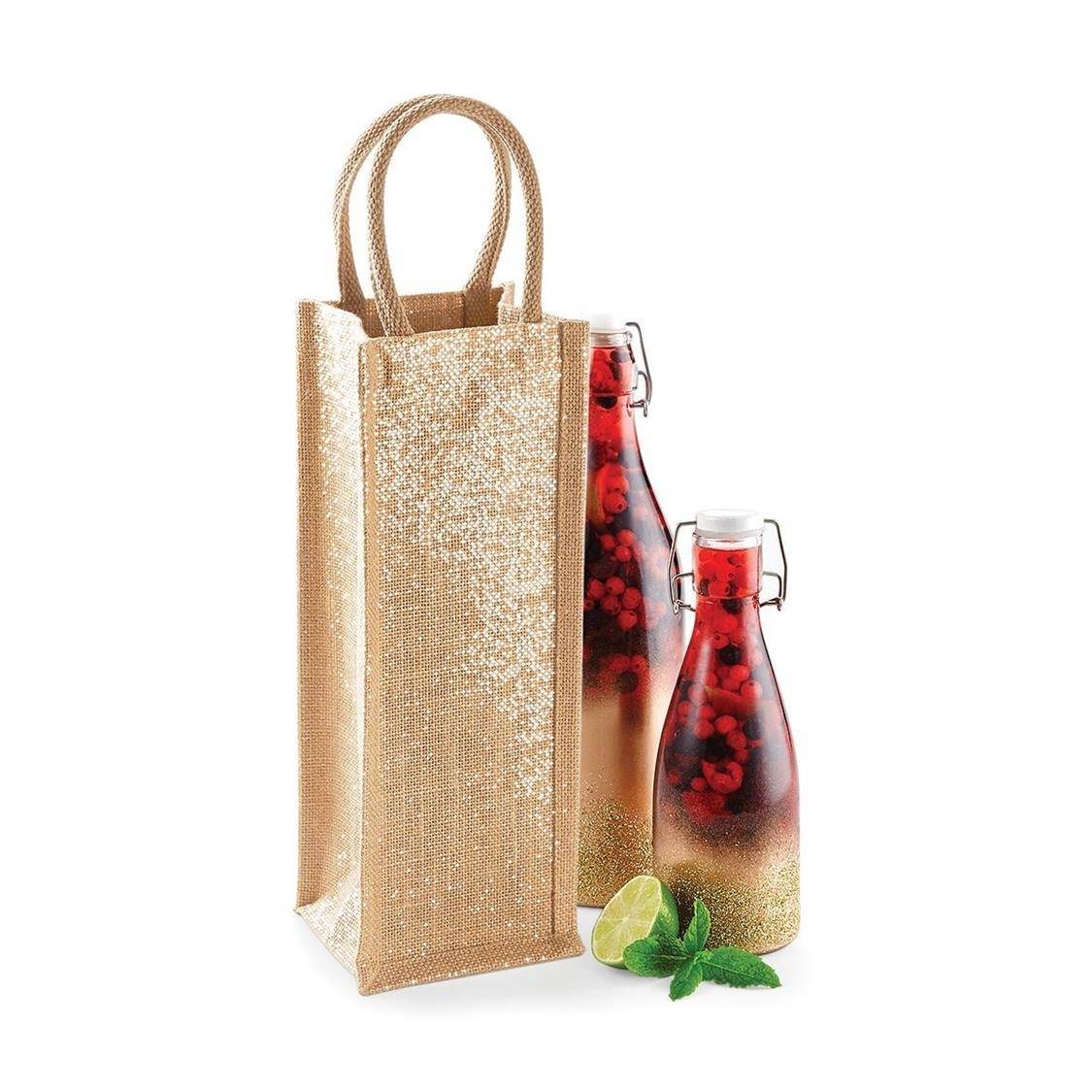Torba prezentowa z juty na butelki