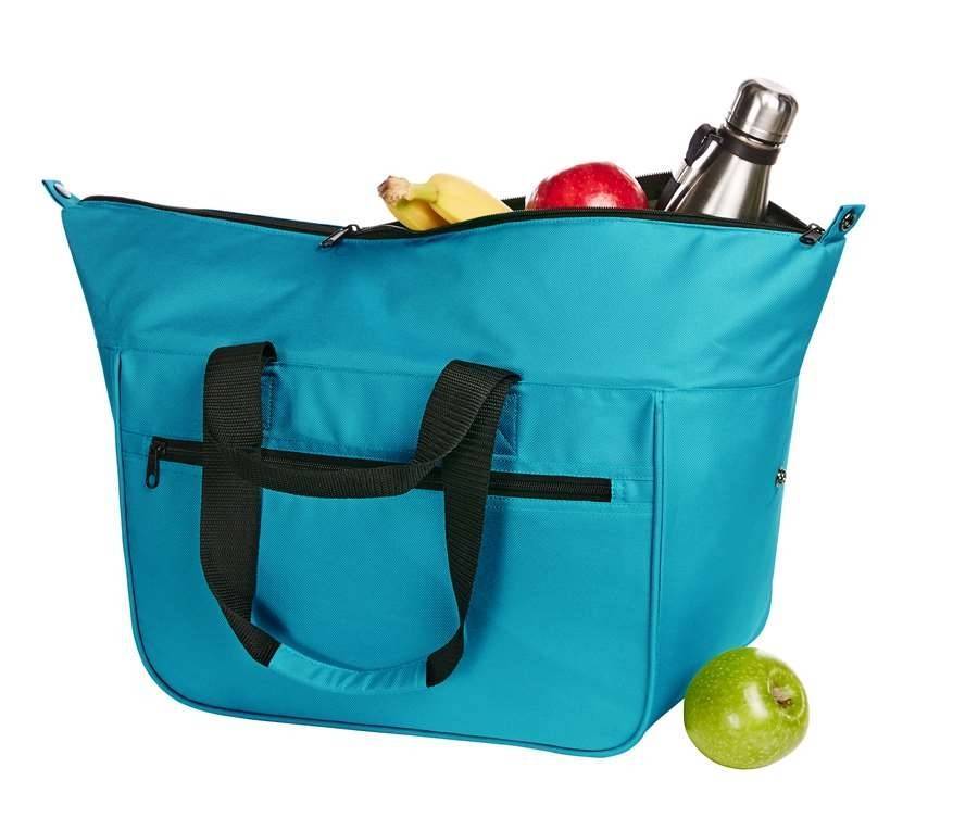 Torba termiczna z dużą komorą otwieraną dwukierunkowym zamkiem