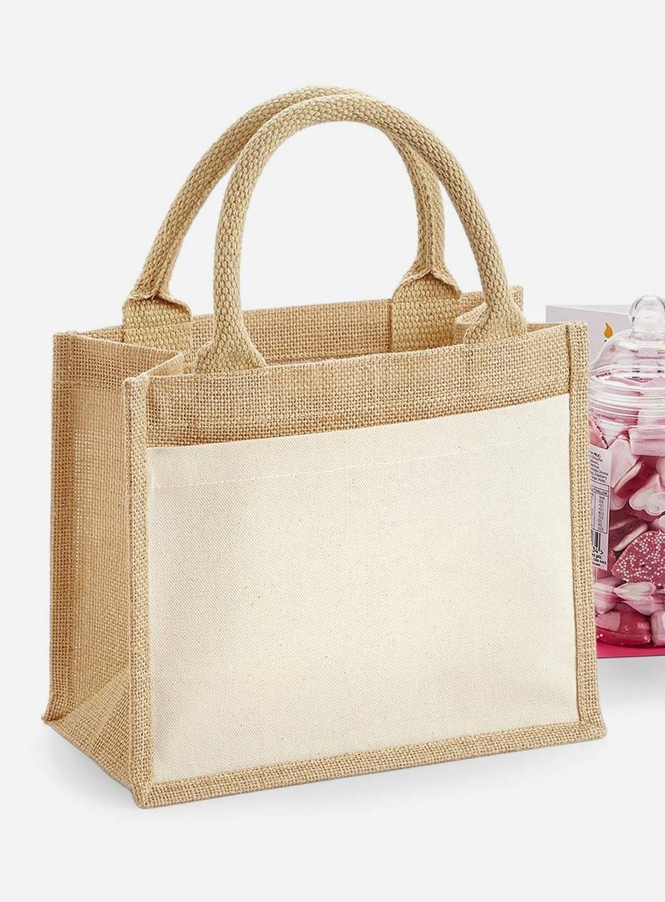 Torba z juty z boczną kieszenią