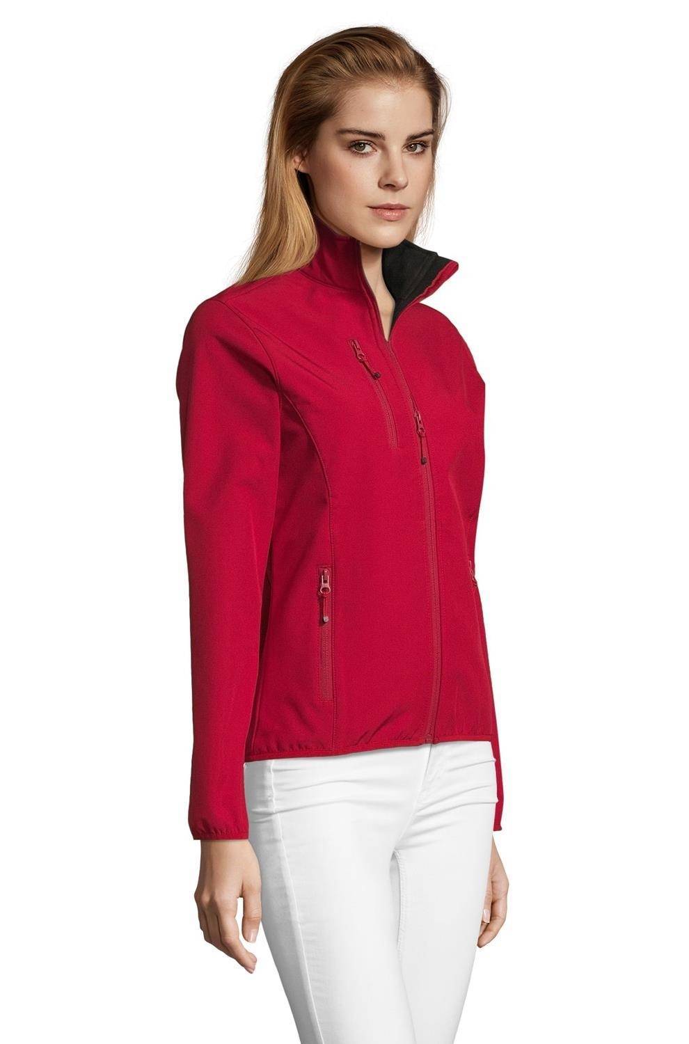 Trzywarstwowa kurtka softshell damska z kieszenią na klatce piersiowej