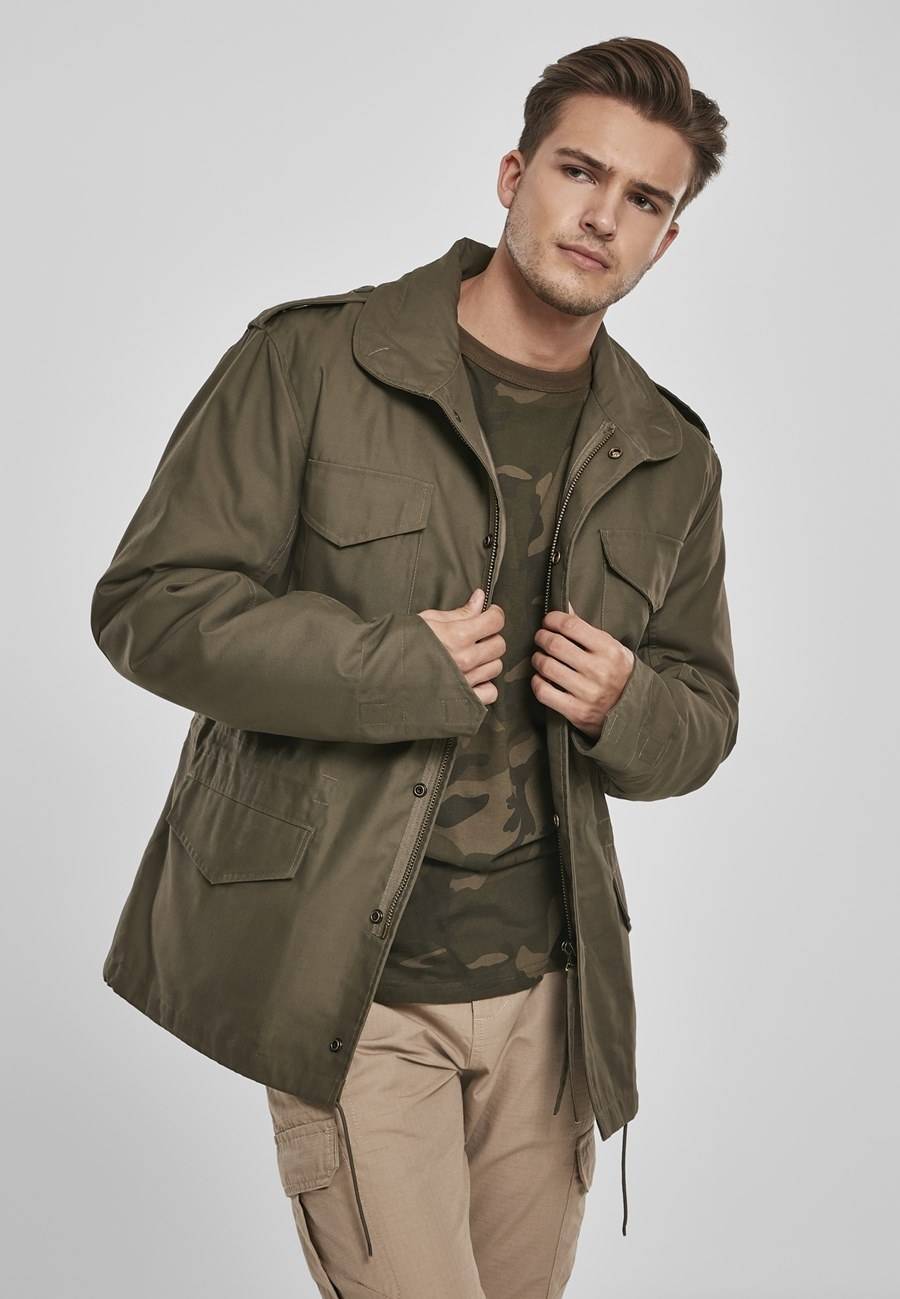 Wodoodporna kurtka męska z solidnego materiału z chowanym kapturem