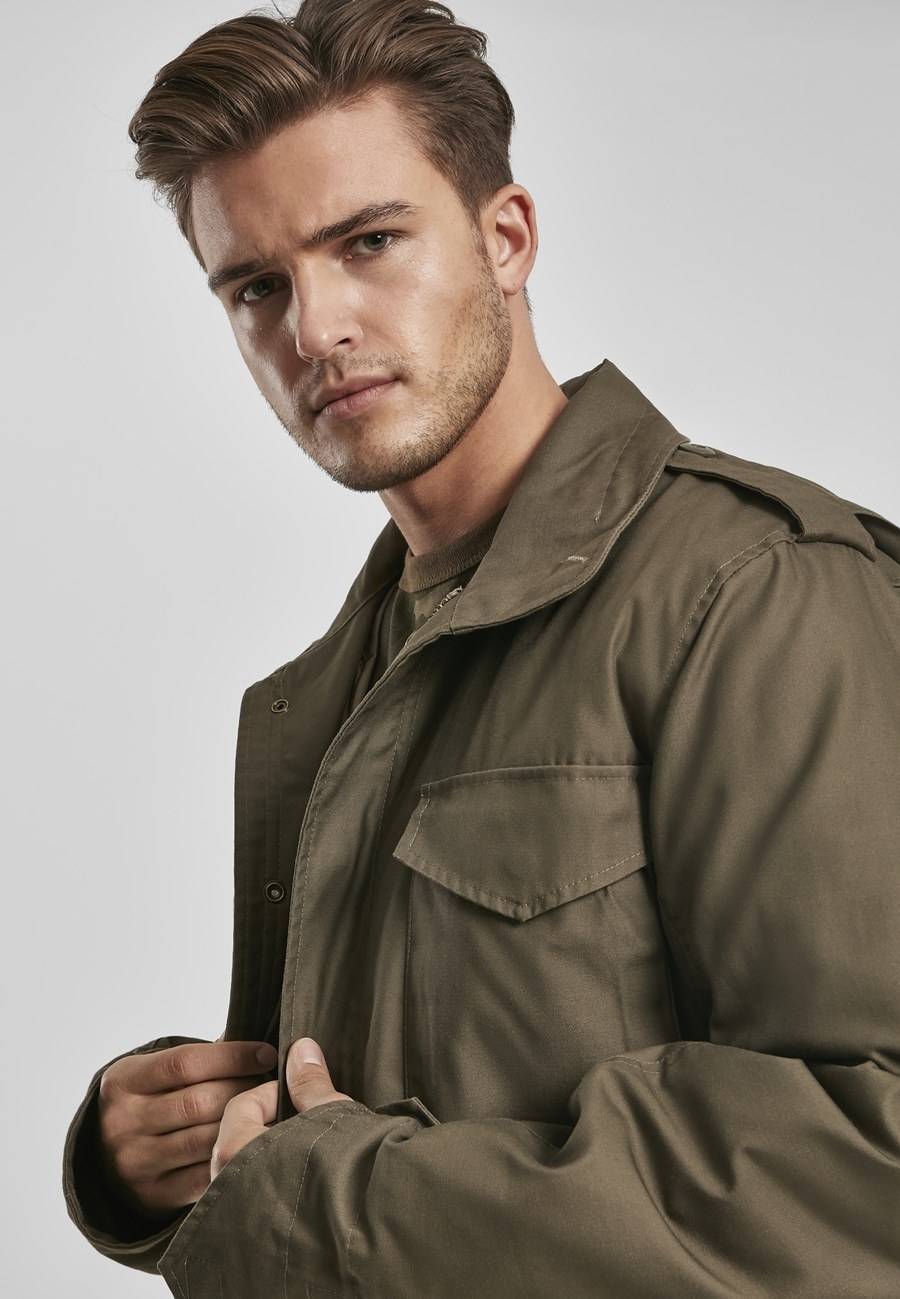 Wodoodporna kurtka męska z solidnego materiału z chowanym kapturem