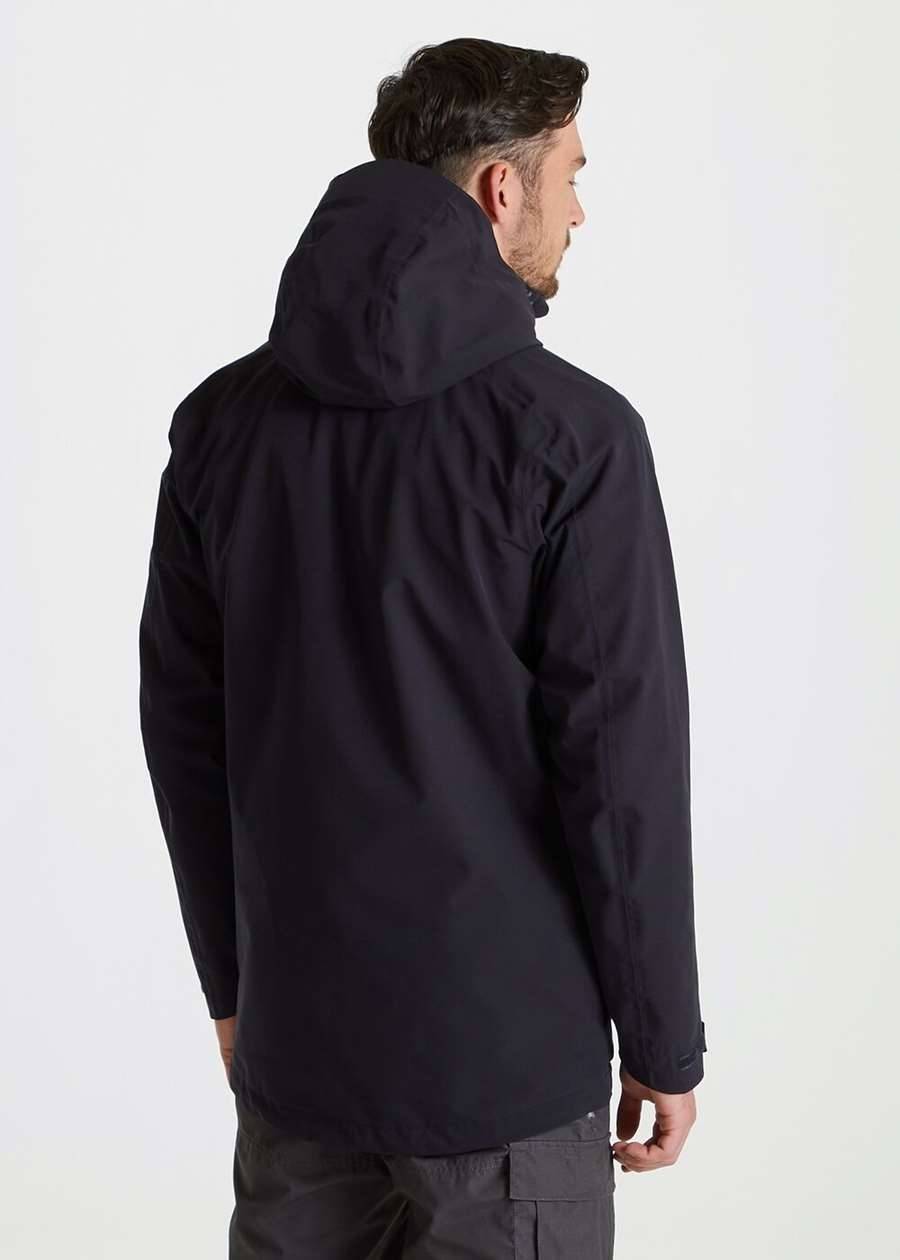 Wodoodporna kurtka z kapturem o długim fasonie, materiał z recyklingu