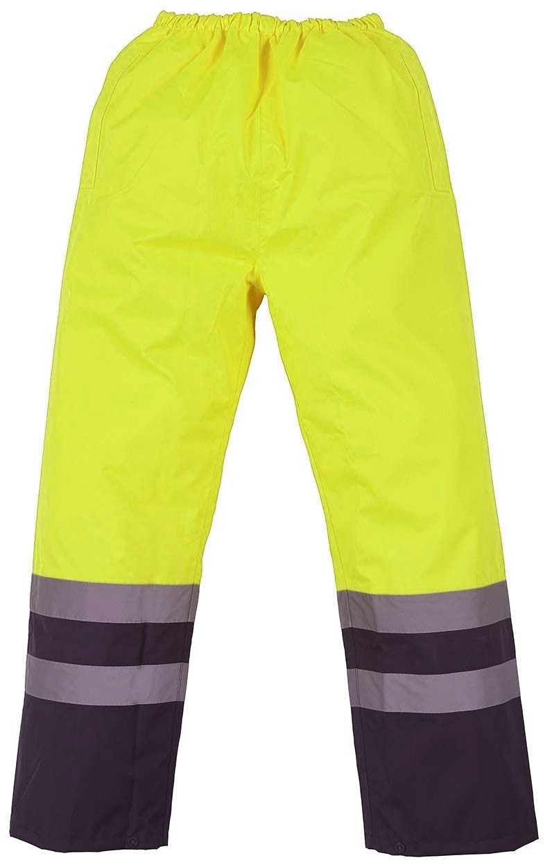 Wodoodporne spodnie robocze z odblaskowymi pasami