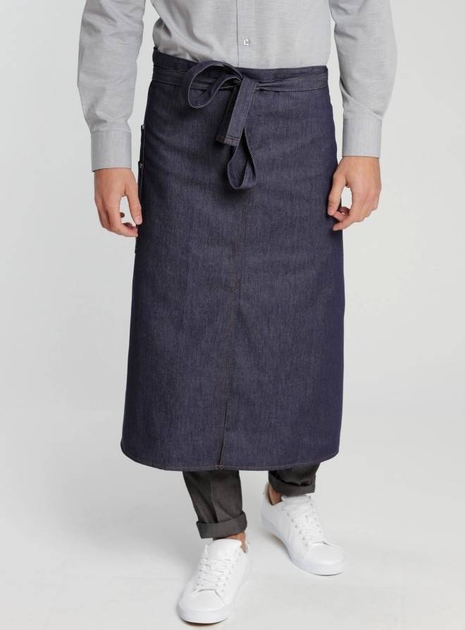 Zapaska jeansowa z rozcięciem i kieszeniami