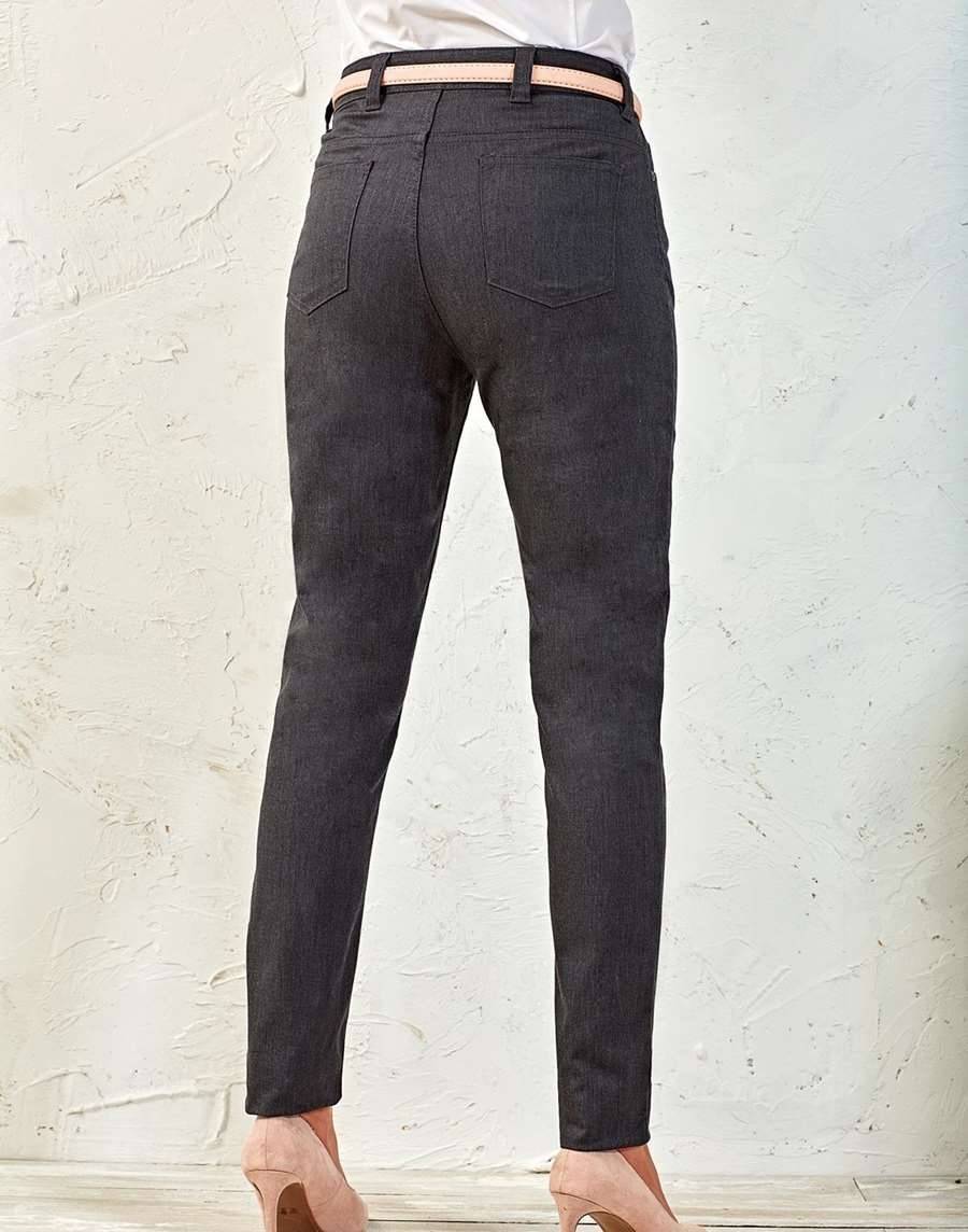 Zwężane spodnie damskie z zapięciem na zatrzask